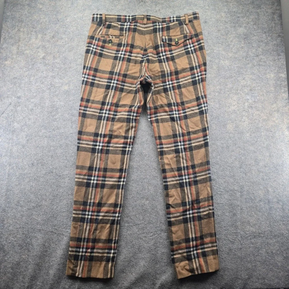 Twisted Tailor Mens 44R Nevada Suit Tan Plaid Wool Blend Slim Fit 36x31 Pants
